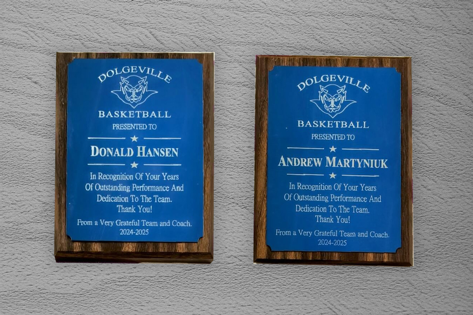 Awards Plaques: Basketball